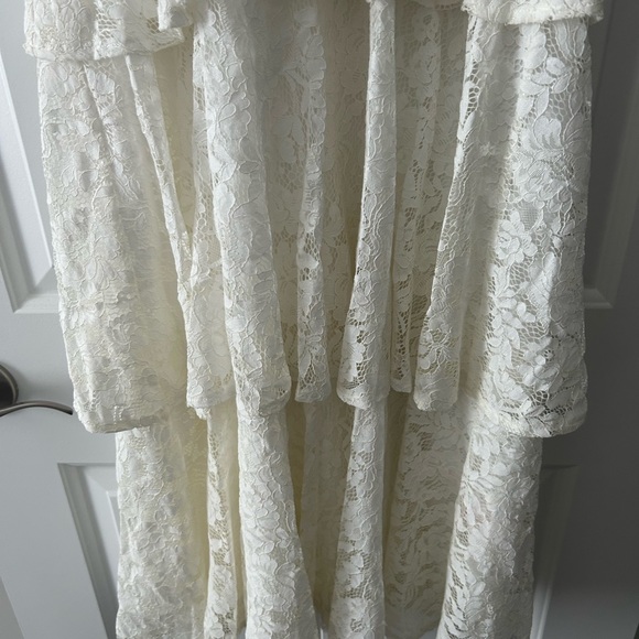 White Lace Tiered Dress - Picture 6 of 8